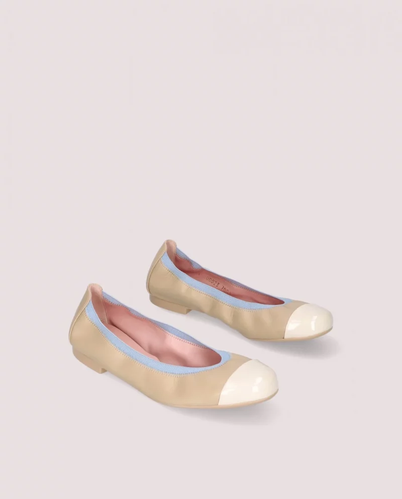Shirley beige blue ballerinas - Imagen 4