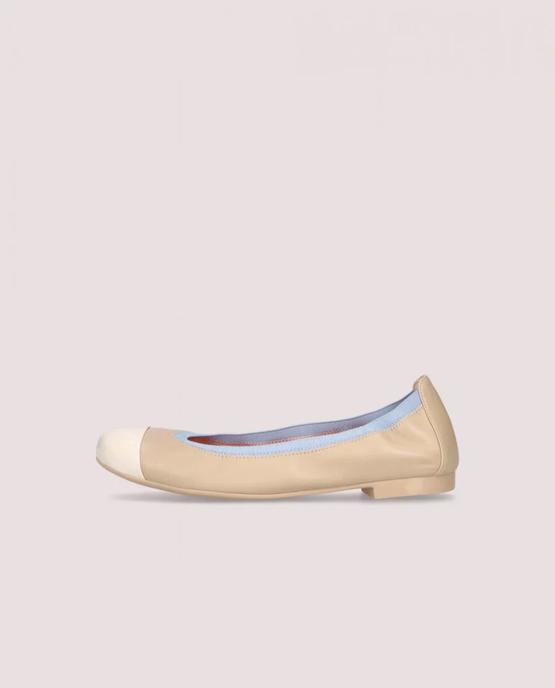Shirley beige blue ballerinas - Imagen 3