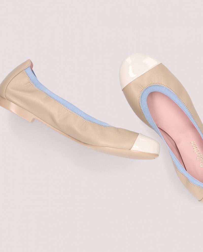 Shirley beige blue ballerinas - Imagen 2