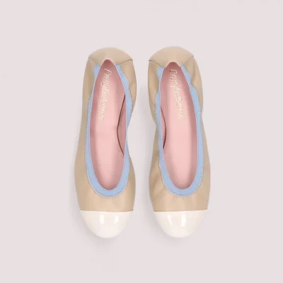 Shirley beige blue ballerinas
