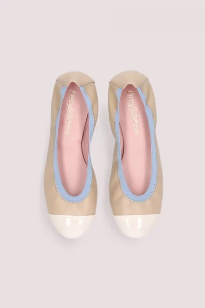 Shirley beige blue ballerinas
